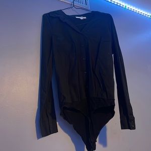 Black button up one piece